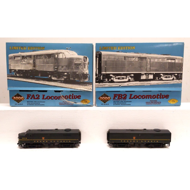 Proto 2000 30208 PRR FA2/FB2 Diesel Loco Set #9616/B w/Dynamic Brakes & Sound EX/Box