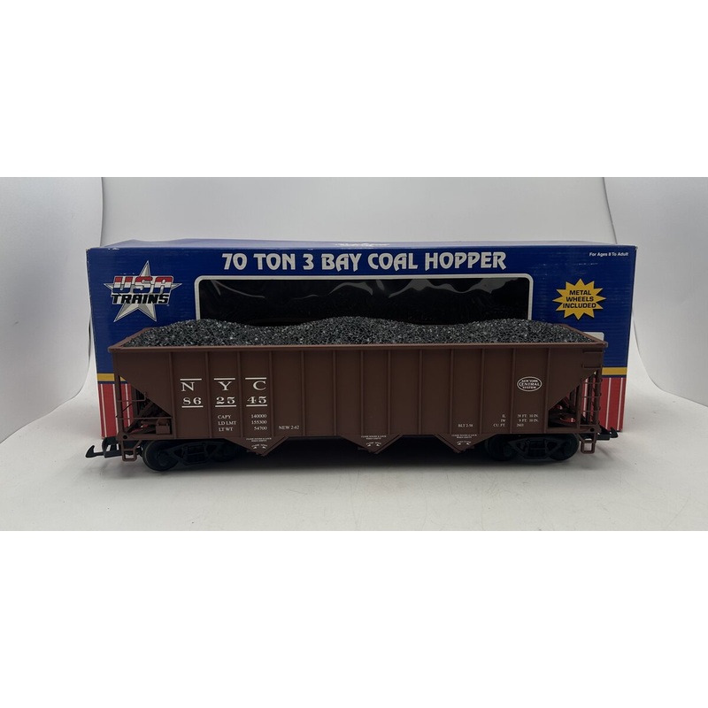 USA Trains 14009 G New York Central 70-Ton 3-Bay Coal Hopper #862545 EX/Box