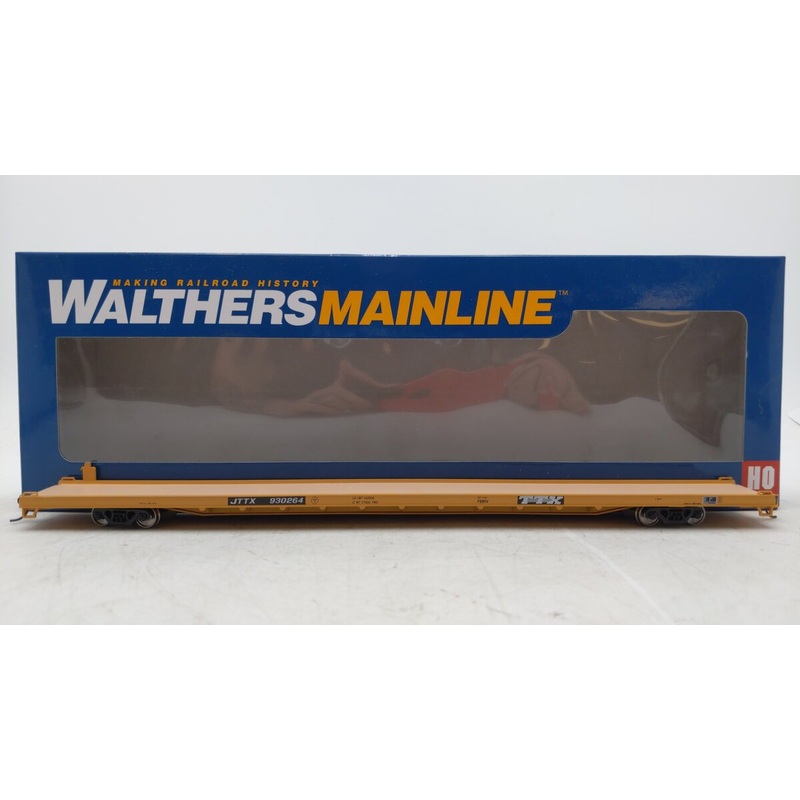 Walthers 910-5707 HO Trailer-Train 89′ Channel Side Flatcar JTTX #930085 EX/Box