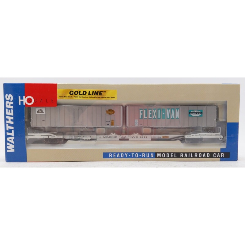 Walthers 932-41053 HO NYC Flexi-Van Flat Car w/Trailer #9799 NIB