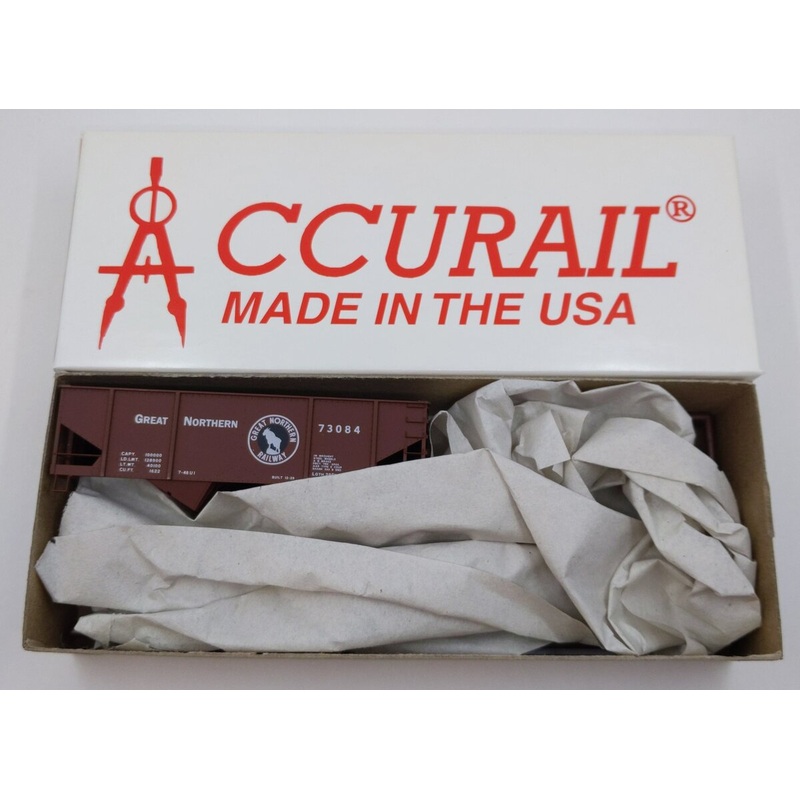Accurail 2351.1 HO Great Northern Min Red Canton Twin Hopper #73084