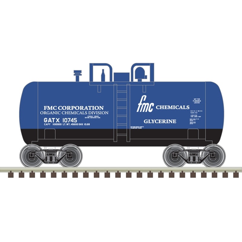 Atlas 50006875 N FMC Chemicals GATX Beer Can Tank Car #10744
