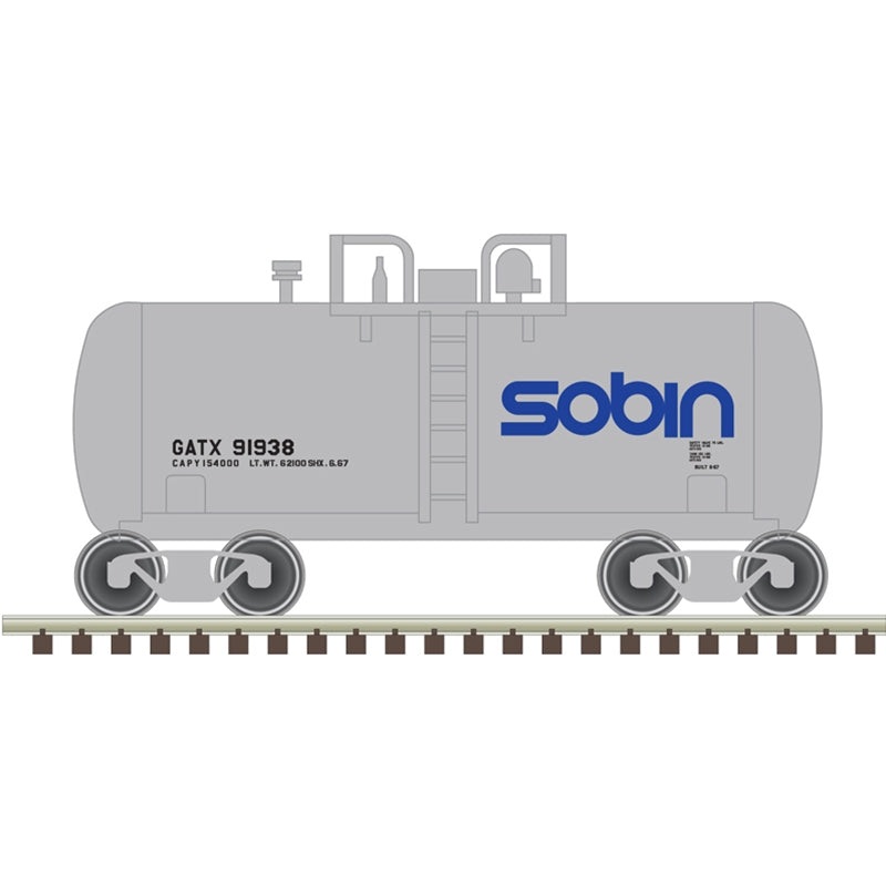 Atlas 50006884 N Sobin GATX Beer Can Shorty Tank Car #91938