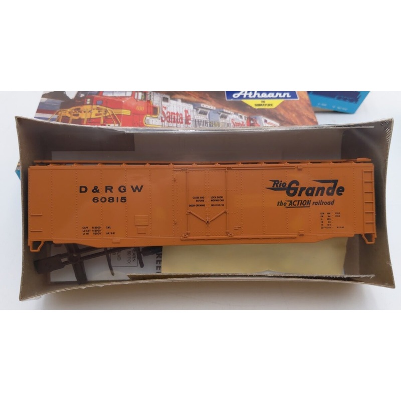 Athearn 439-1 HO Orange W/Black Bev-Bel D&RGW 50ft Plug Door Box Car # 60815 Kit