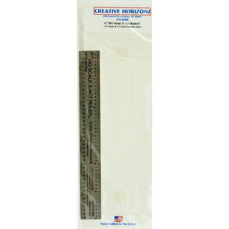 Creative Horizons CH-0004 HO Scale 6 X-ACT Stainless Steel Ruler