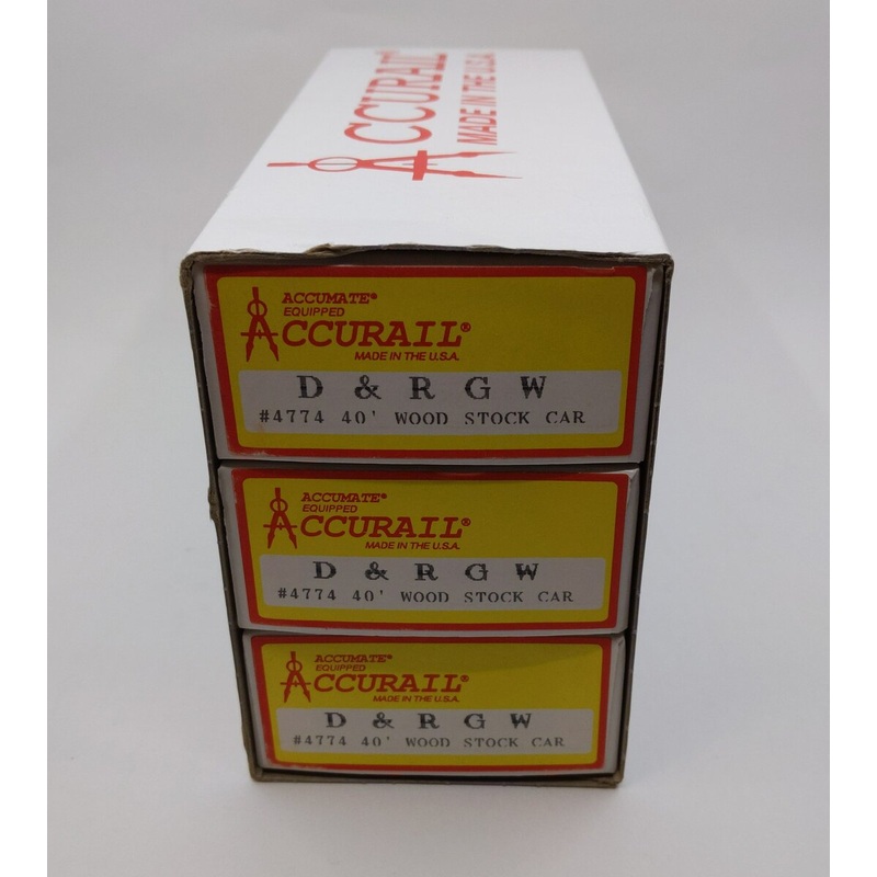Accurail 4774 HO D and RGW 40′ Wood Stock Car Kit (3pk)