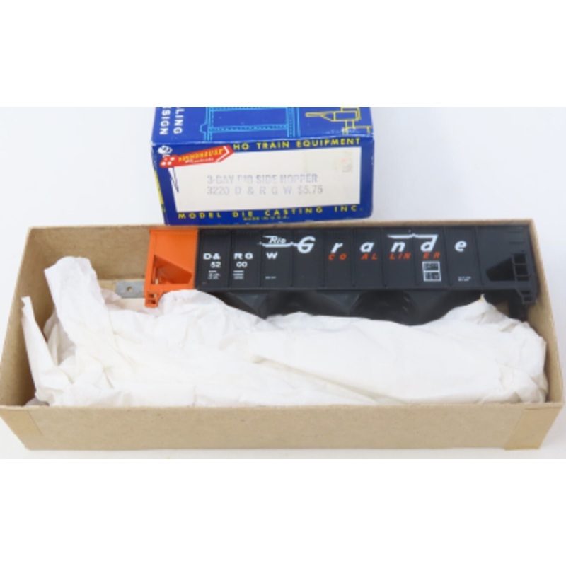 Roundhouse 3220 HO D&RGW 3-Bay Rib Side Hopper Car #5200 Kit