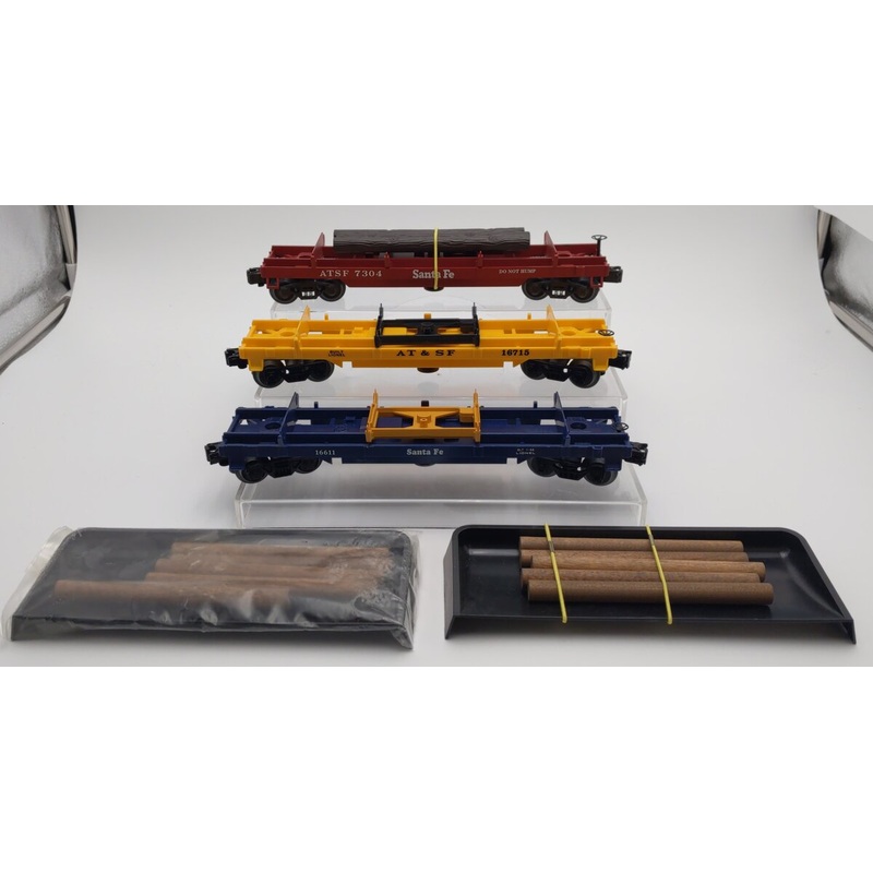 Lionel & K-Line O Gauge Santa Fe Dump Cars: 7304, 16611, 16715 [3] VG