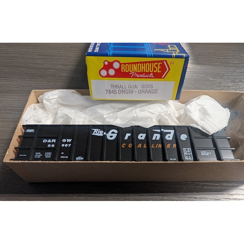 Roundhouse 7845  HO D&RGW Thrall Coal Gondola #56997 Kit (Orange)
