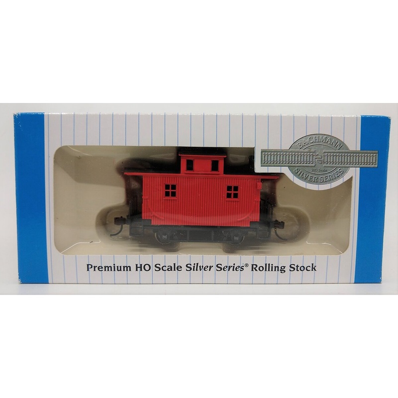 Bachmann 18449 HO Unlettered Wood 4-Wheel Bobber Caboose (Red) LN/Box