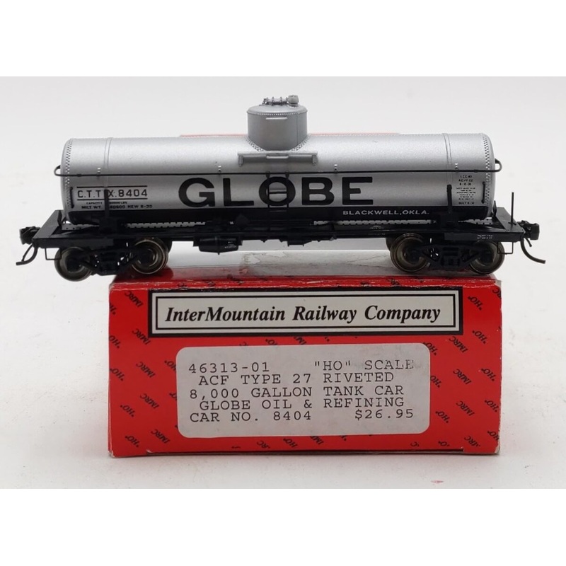 InterMountain 46313-01 HO Scale Globe Oil & Refining 8K Gallon Tank Car #8404 LN/Box