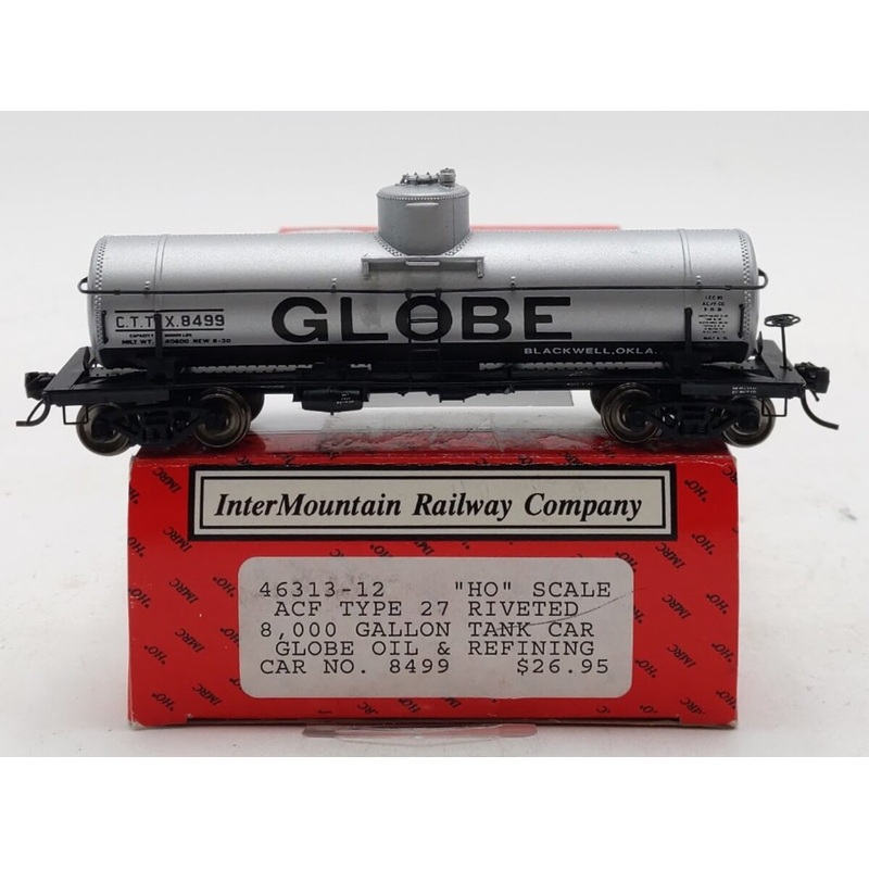 InterMountain 46313-12 HO Scale Globe Oil & Refining 8K Gallon Tank Car #8499 LN/Box