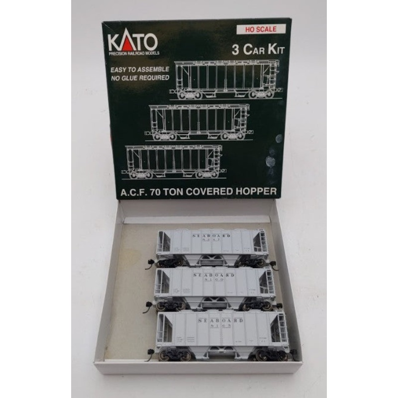 Kato 38-0111 HO Seaboard ACF 70T Covered Hopper Set (Pack of 3) LN/Box