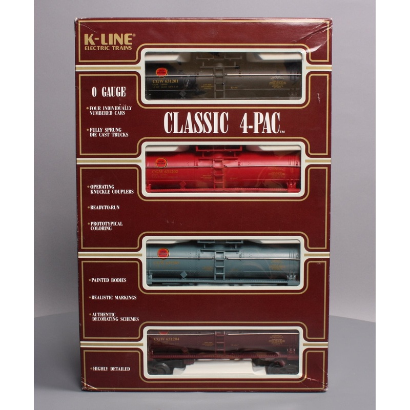 K-Line K-6312A O Gauge Great Western Classic Tank 4-Car Set EX/Box