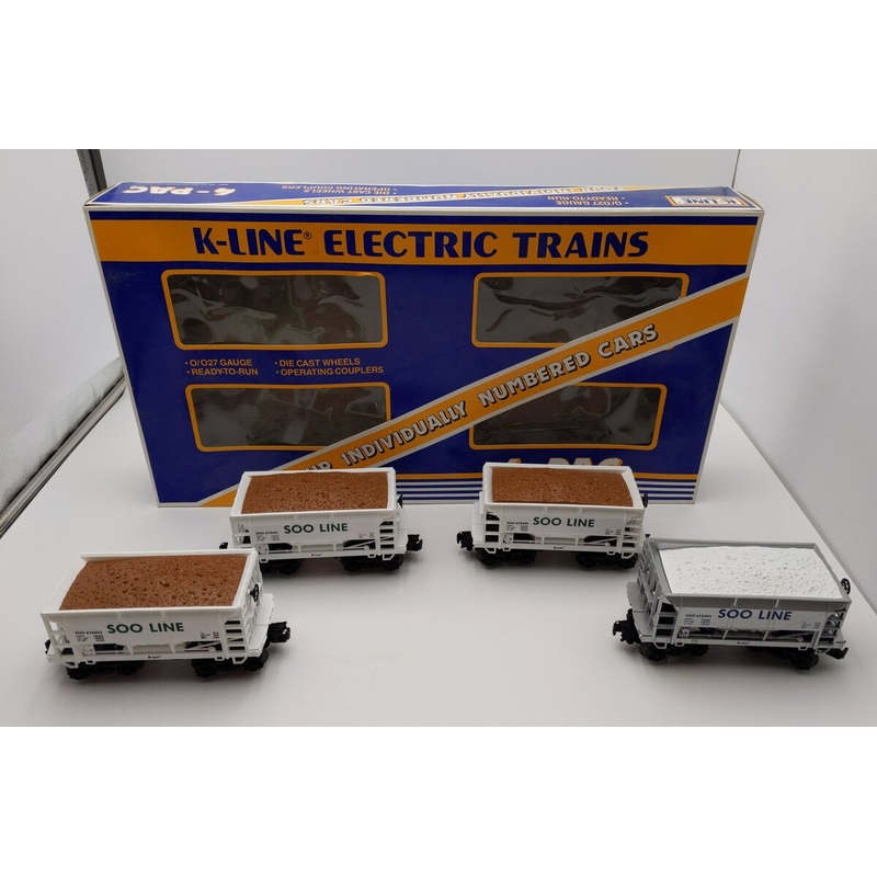 K-Line K6734A O SOO Line Deluxe Ore Cars with Load (Set of 4) EX/Box