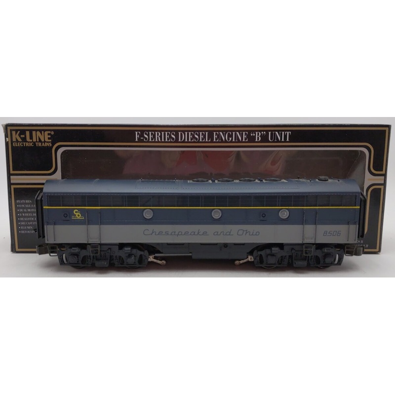 K-Line K8506 Chesapeake and Ohio Powered Diesel Locomotive B-Unit w/Horn #8506 EX/Box