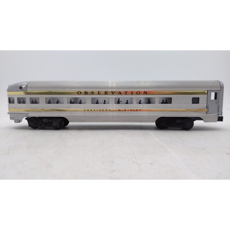 Lionel 2521 Vintage O President McKinley Gold Stripe Aluminum Observation Car VG
