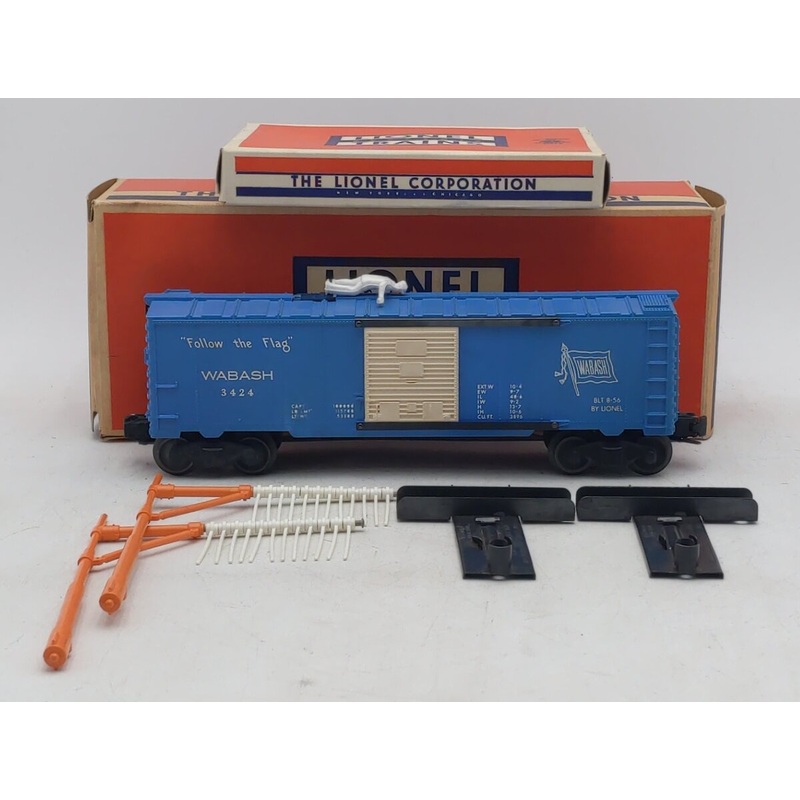 Lionel 3424 Vintage O Wabash Operating Brakeman Car with White Figure EX/Box