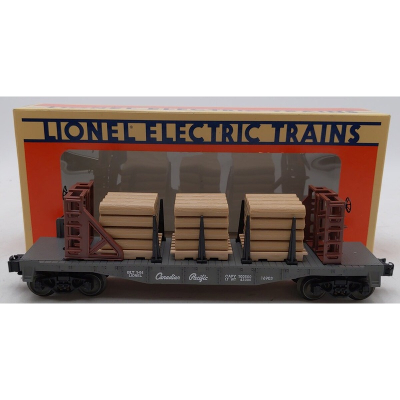 Lionel 6-16903 Canadian Pacific Flatcar with Wood Load LN/Box