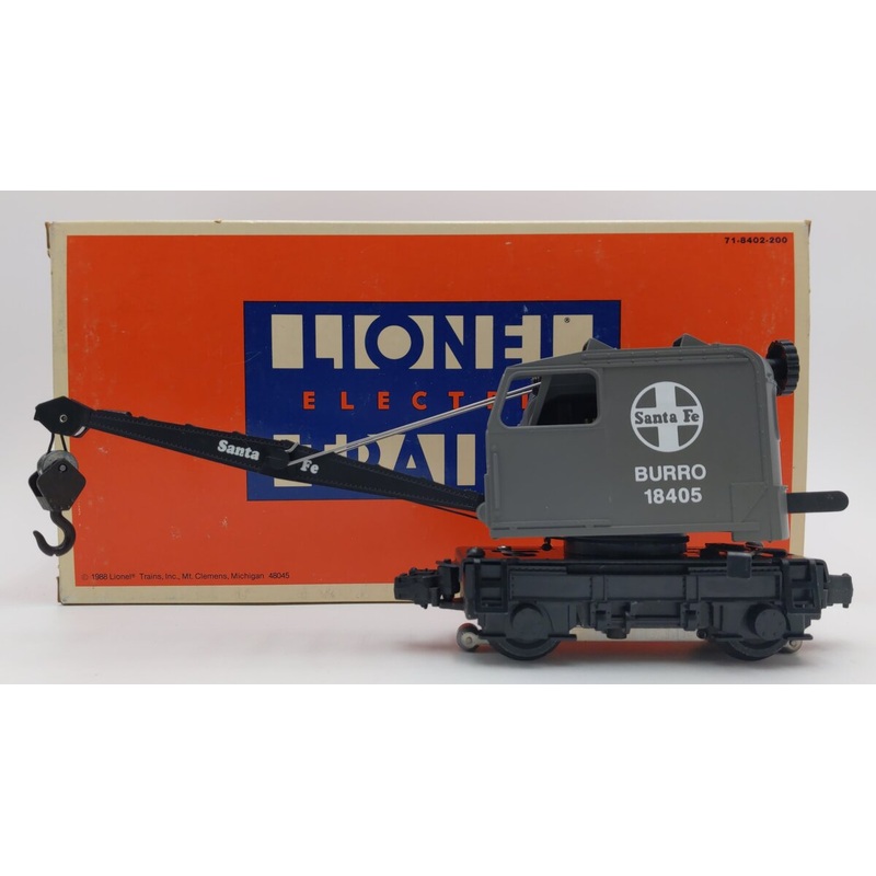 Lionel 6-18405 O Gauge Santa Fe Operating Burro Crane VG/Box