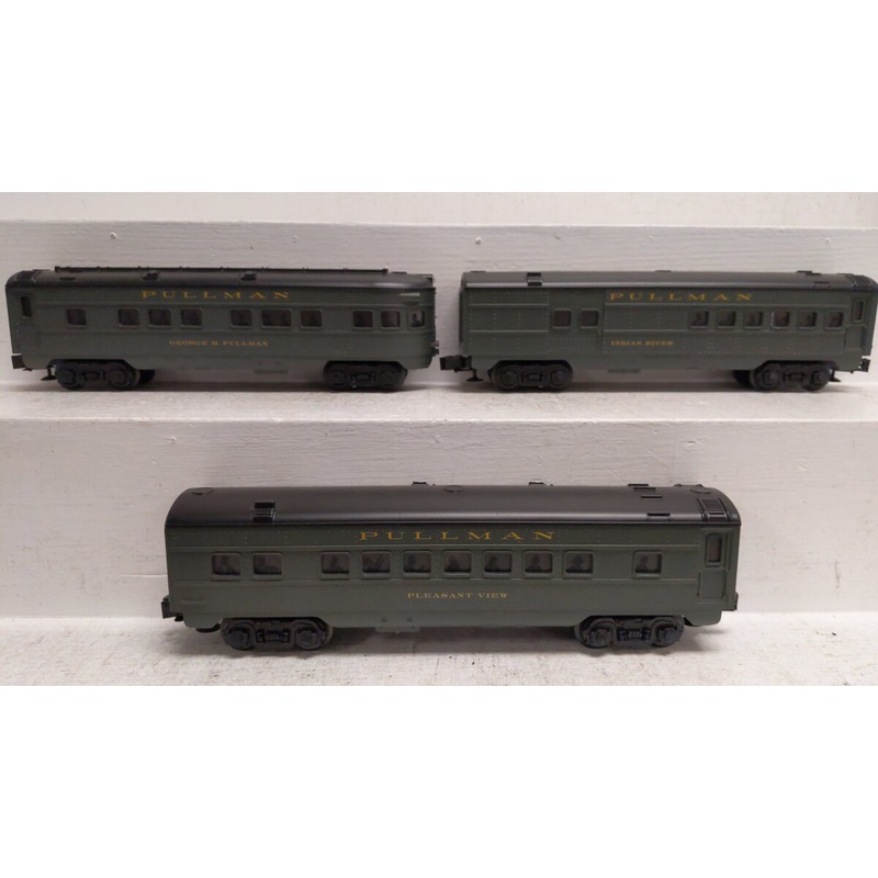 Lionel O Gauge Pullman Lot of 3 George M Pullman, Pleasant View and Indian River EX