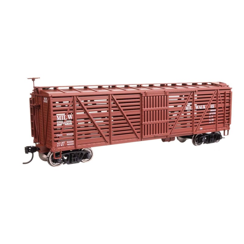 Walthers 910-41461 HO Milwaukee Road 40′ Wood Stock Car Ready to Run #105023