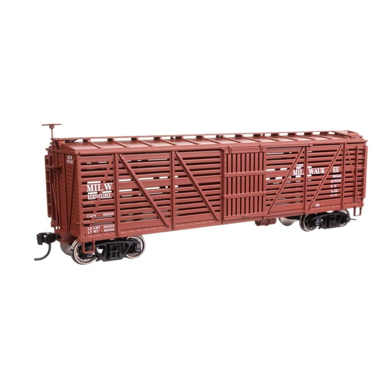 Walthers 910-41462 HO Milwaukee Road 40′ Wood Stock Car Ready to Run #105030