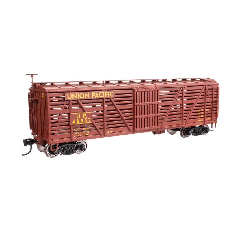 Walthers 910-41472 HO Union Pacific 40′ Wood Stock Car Ready to Run #46537