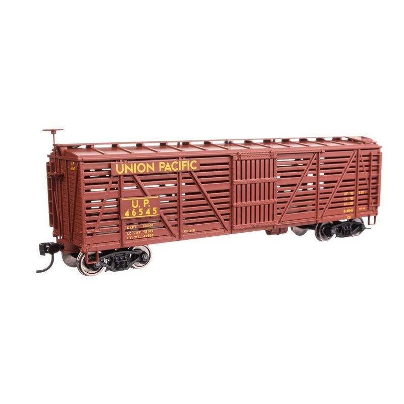 Walthers 910-41473 HO Union Pacific 40′ Wood Stock Car Ready to Run #46545