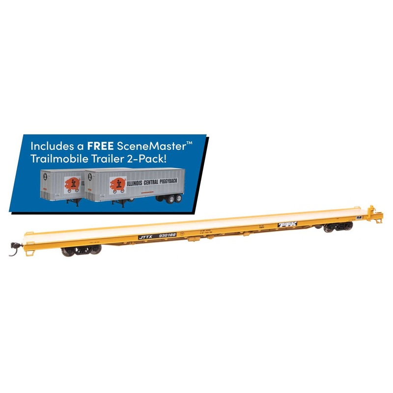 Walthers 910-5746B HO TTX Flat Car with Trailers JTTX #930188