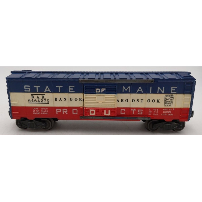 Lionel 6464-275 Vintage O State of Maine Boxcar – Unpainted Type IIA VG