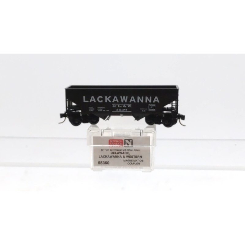 Micro-Trains 05500360 N DL&W 33” Offset Side Twin Bay Hopper Freight Car #85177 LN/Box