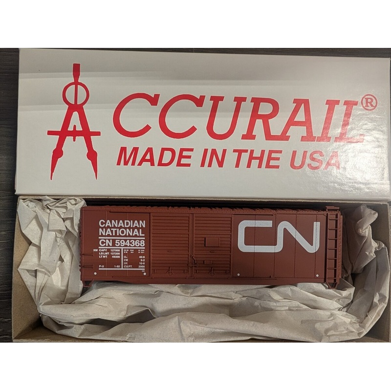 Accurail 3615 Canadian National 40′ Double Door Steel Boxcar #594368 Kit