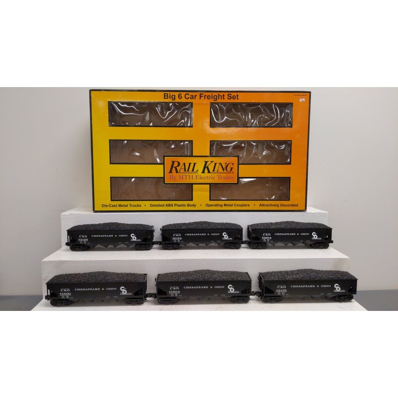 MTH 30-7520 O Chesapeake & Ohio Quad Hopper 6-Car Set EX/Box