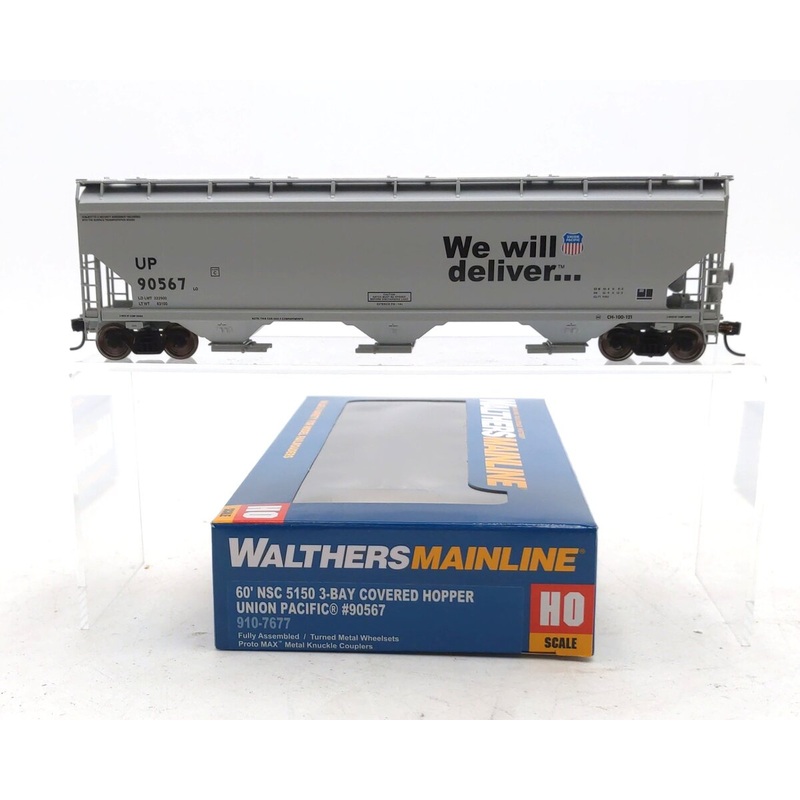 Walthers 910-7677 HO Union Pacific 60′ NSC 5150 3-Bay Covered Hopper RTR #90567 NIB