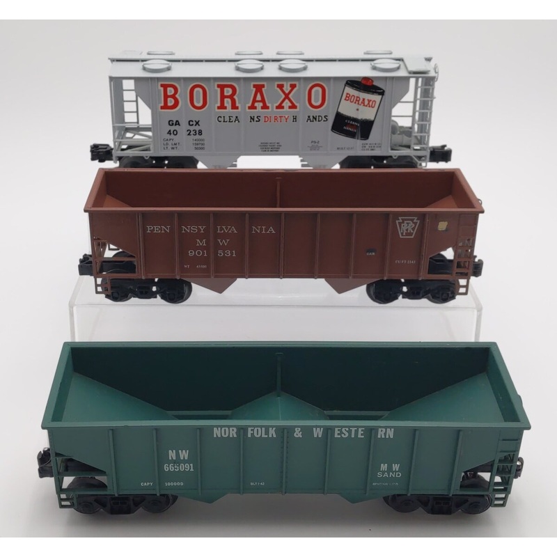 Weaver O Gauge 2-Bay Hopper Cars: 40238, 665091, 901531 [3] VG