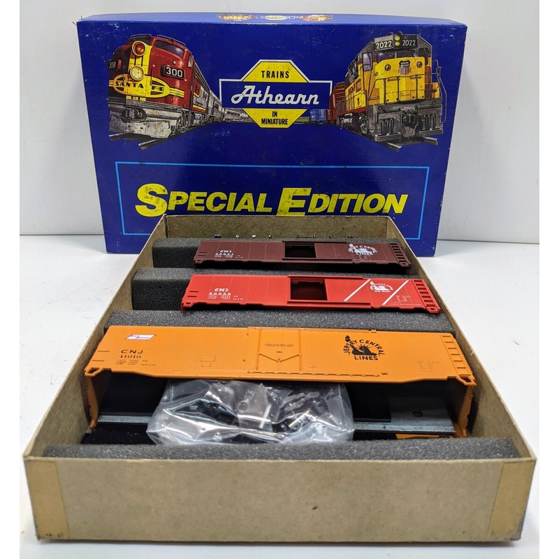 Athearn 2318 HO Scale Central Of New Jersey Boxcar Kit (Pack of 3) LN/Box