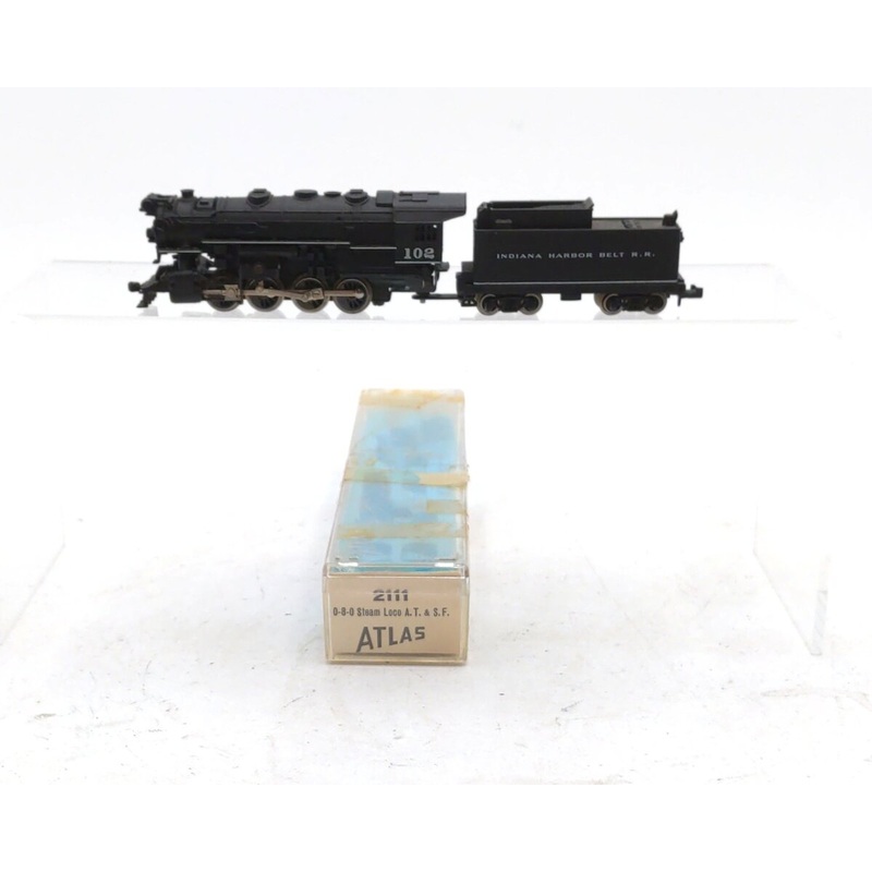 Atlas 2112 N Scale Indiana Harbor Belt 0-8-0 Steam Locomotive w/ Tender #102 EX