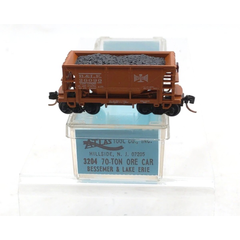 Atlas 3204 N Scale Bessemer & Lake Erie 70 Ton Ore Car w/Load #20090 LN/Box