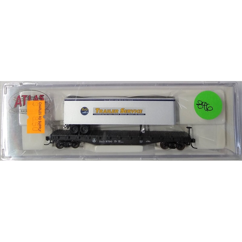 Atlas 37793 N Baltimore & Ohio Piggyback Flat w/ 40′ Trailer #8790 LN/Box