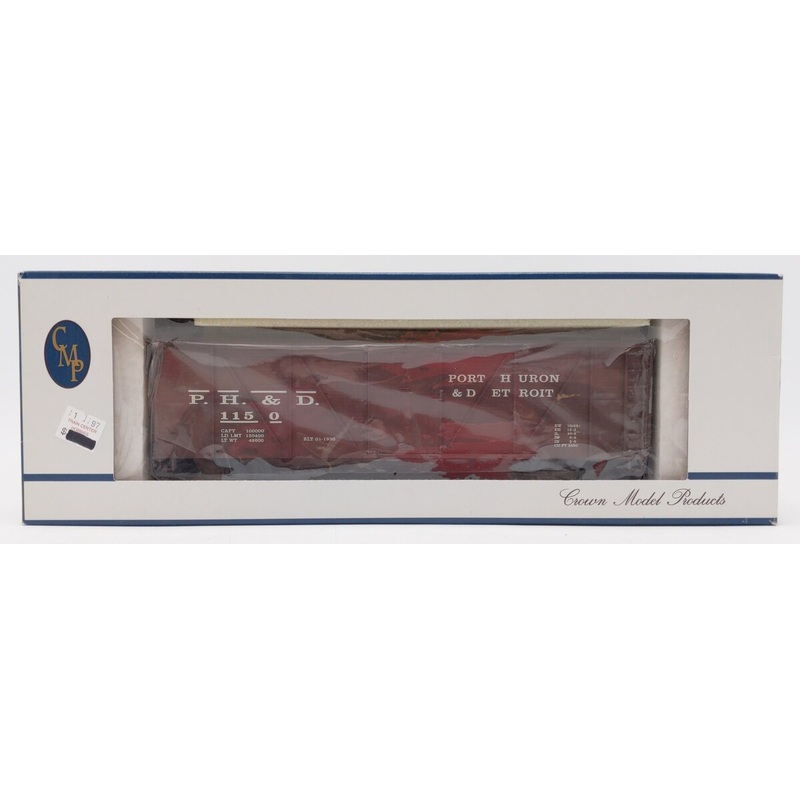 Crown 1150 O Scale Port Huron & Detroit Outside Braced Boxcar NIB