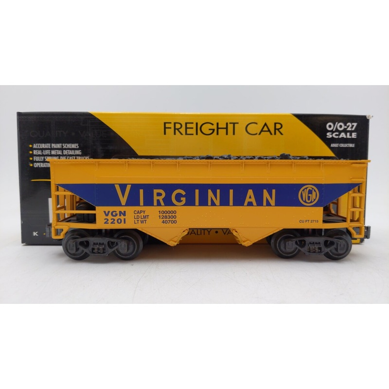 K-Line K621-44622 O Gauge Virginian 2201 Smooth Hopper w/ Coal Load EX/Box