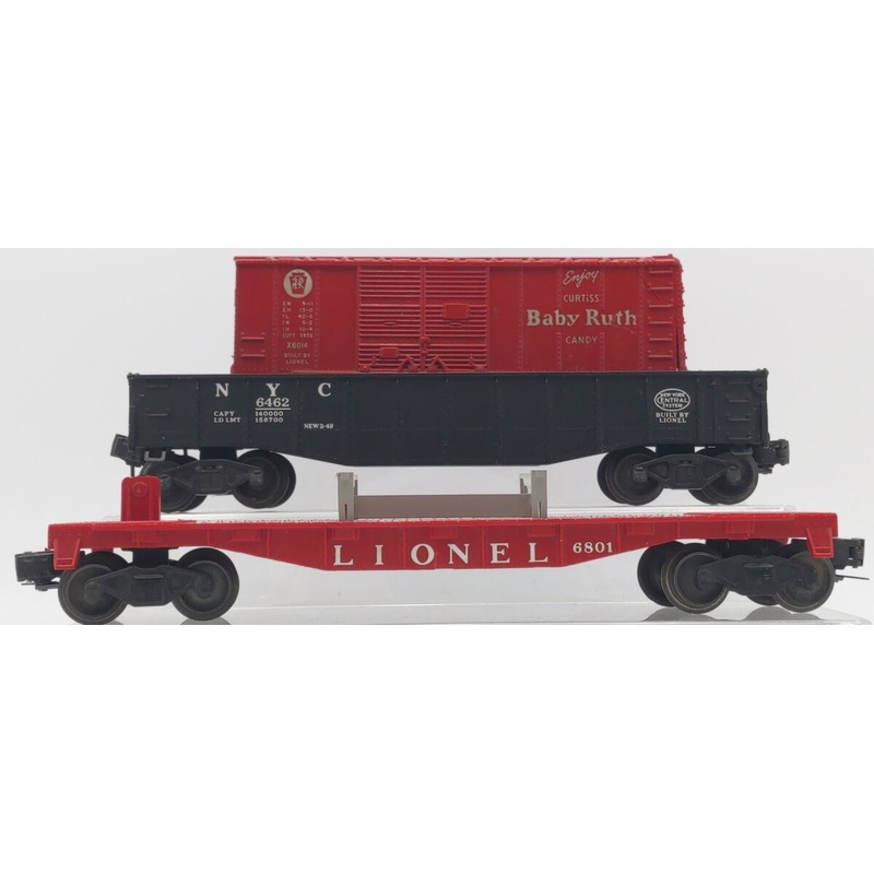 Lionel Assorted Vintage O Gauge Freight Cars- 6014, 6462, 6801[3] VG