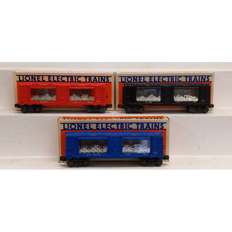 Lionel O Scale Assorted  Mint Cars- #7518, 7522, 7530 [3] EX/Box