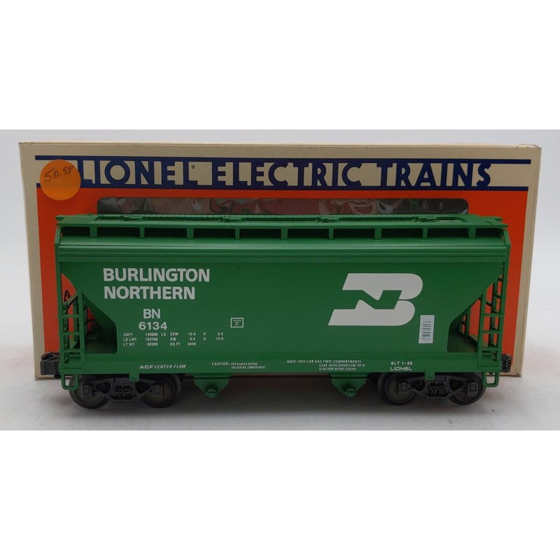 Lionel 6-6134 O Gauge Burlington Northern 2-Bay Center Flow Hopper #6134 LN/Box