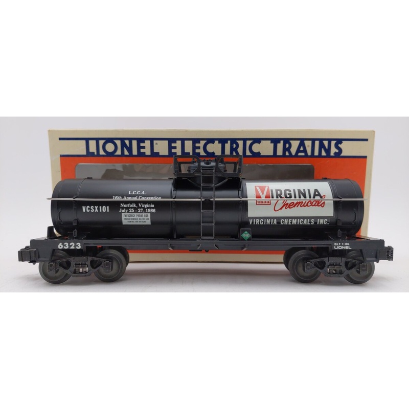 Lionel 6-6323 O Gauge LCCA Virginia Chemicals Single Dome Tank Car EX/Box