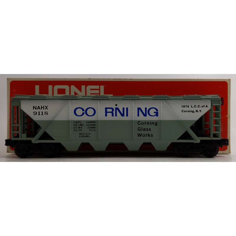 Lionel 6-9118 O Gauge LCCA-1974 Corning 4-Bay Covered Hopper EX/Box