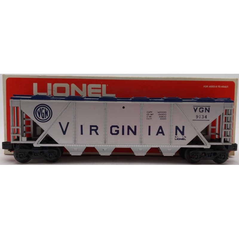 Lionel 6-9134 O Gauge Virginian 4-Bay Covered Hopper EX/Box