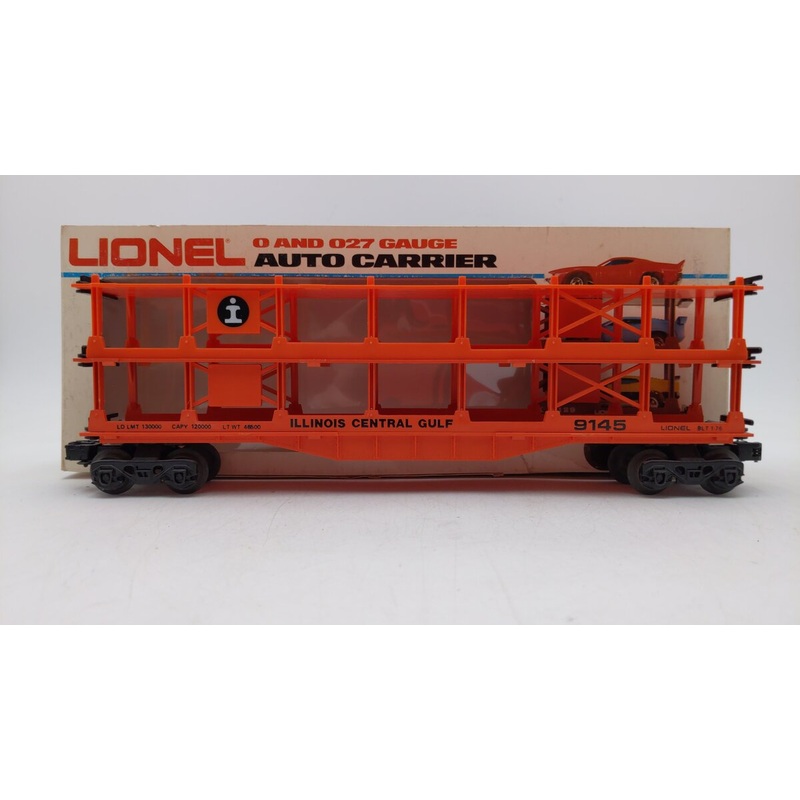 Lionel 6-9145 O Gauge Illinois Central Gulf 3-Tier Auto Carrier Car EX/Box
