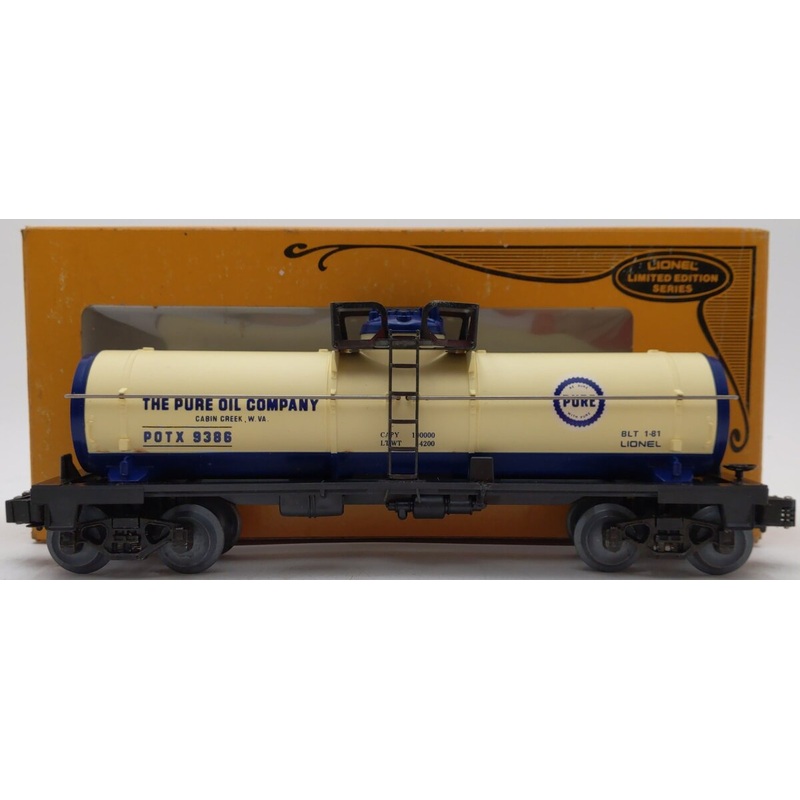Lionel 6-9386 O Gauge Pure Oil Single Dome Tank Car EX/Box